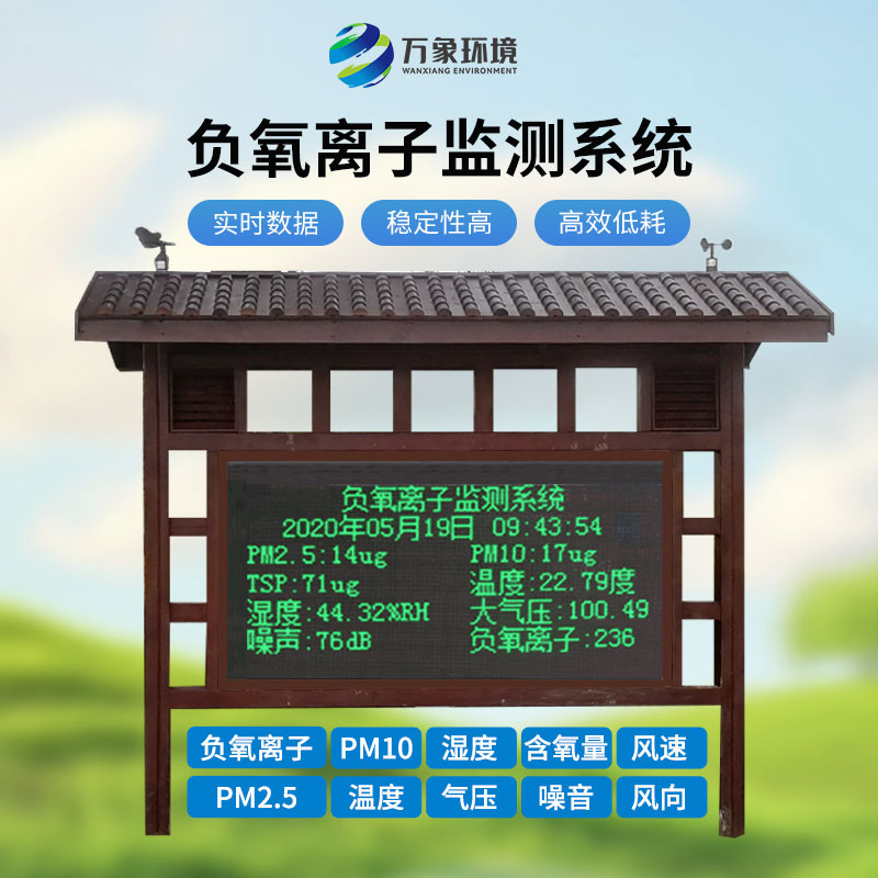 負(fù)氧離子監(jiān)測(cè)站：主要針對(duì)景區(qū)、濕度公園空氣質(zhì)量環(huán)境進(jìn)行集中監(jiān)控和管理