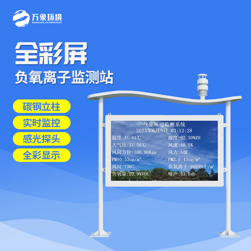 高智能一體化負(fù)氧離子監(jiān)測站，創(chuàng)新式全彩屏監(jiān)測氣象環(huán)境模式